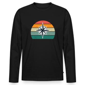 Reisen Reisender Reisender Ferien Urlauber Urlaub - Männer Premium Bio Langarmshirt - Schwarz - Vorne - Nico (187cm)
