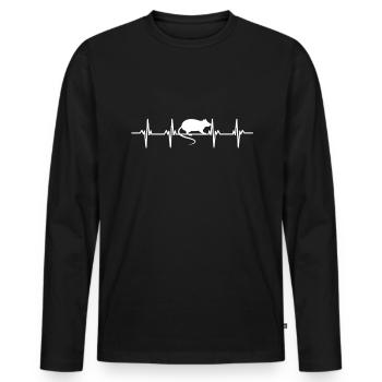 Rats rat maman rat papa rat domestique rat d'égout - T-shirt manches longues Premium bio Homme - noir - Devant - Nico (187cm)