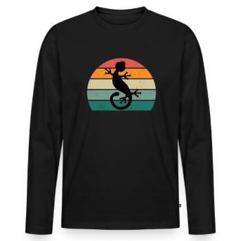 Lizard Lizards Alternating Warm Scale Reptiles - Men's Premium Organic Long Sleeve Shirt - black - Front - Nico (187cm)