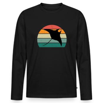 Stingrays Devil Rays Flies Gliding Rays - Men's Premium Organic Long Sleeve Shirt - black - Front - Nico (187cm)