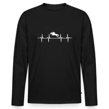 Rider Rider Horse Riding Pony Horse stable - Men's Premium Organic Long Sleeve Shirt - black - Front - Nico (187cm)