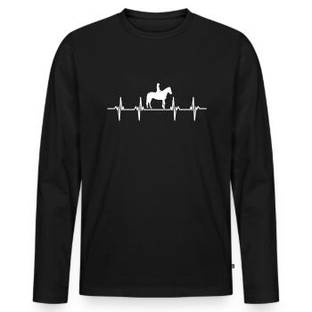 Rider Rider Horse Riding Pony Horse stable - Men's Premium Organic Long Sleeve Shirt - black - Front - Nico (187cm)