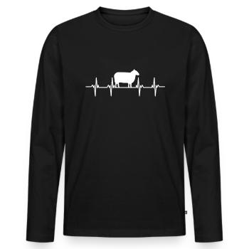 Mouton Troupeau de Mouton Chèvre Chèvre Agneau Laine de Mouton - T-shirt manches longues Premium bio Homme - noir - Devant - Nico (187cm)
