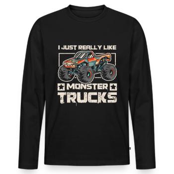 I just really like Monster trucks - Men's Premium Organic Long Sleeve Shirt - black - Front - Nico (187cm)