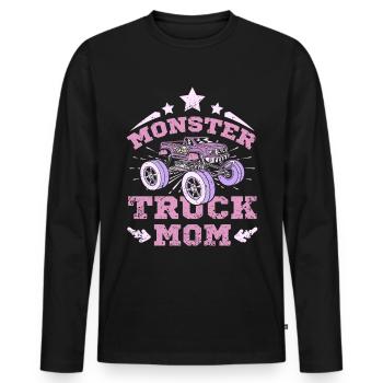 Monster Truck Mom - Men's Premium Organic Long Sleeve Shirt - black - Front - Nico (187cm)
