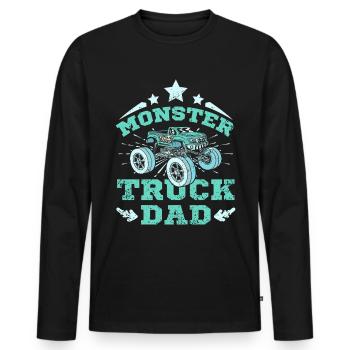 Monster Truck Dad - Men's Premium Organic Long Sleeve Shirt - black - Front - Nico (187cm)