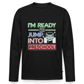 Je suis prêt à sauter dans le monster truck préscolaire - T-shirt manches longues Premium bio Homme - noir - Devant - Nico (187cm)