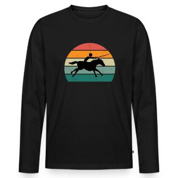Sword Fighting Sword Blade Lance Saber Dagger - Men's Premium Organic Long Sleeve Shirt - black - Front - Nico (187cm)