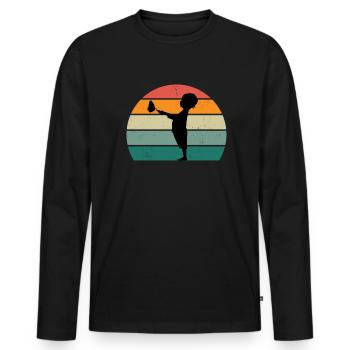 Butterfly Caterpillar Caterpillar Cocoon Fly Flower - Men's Premium Organic Long Sleeve Shirt - black - Front - Nico (187cm)