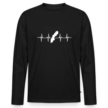 swede sweden blue yellow stockholm sweden - Men's Premium Organic Long Sleeve Shirt - black - Front - Nico (187cm)