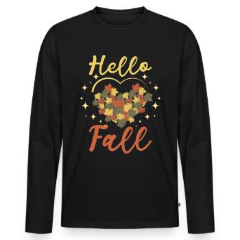 Love autumn hello fall - Männer Premium Bio Langarmshirt - Schwarz - Vorne - Nico (187cm)