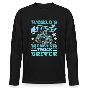 World's coolest monster truck driver - Men's Premium Organic Long Sleeve Shirt - black - Front - Nico (187cm)