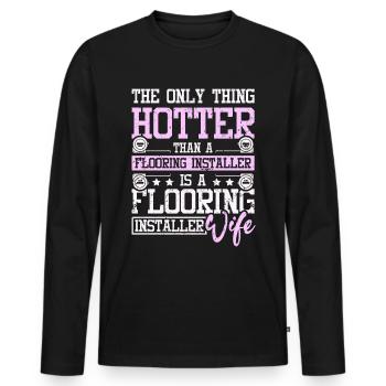 Flooring installer wife - Männer Premium Bio Langarmshirt - Schwarz - Vorne - Nico (187cm)