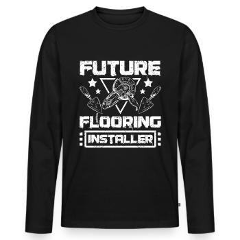 Future flooring installer - Männer Premium Bio Langarmshirt - Schwarz - Vorne - Nico (187cm)