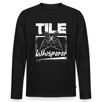Flooring installer tile whisperer - Men's Premium Organic Long Sleeve Shirt - black - Front - Nico (187cm)