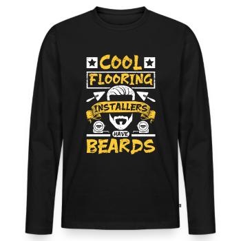 Les installateurs de revêtements de sol frais ont des barbes - T-shirt manches longues Premium bio Homme - noir - Devant - Nico (187cm)
