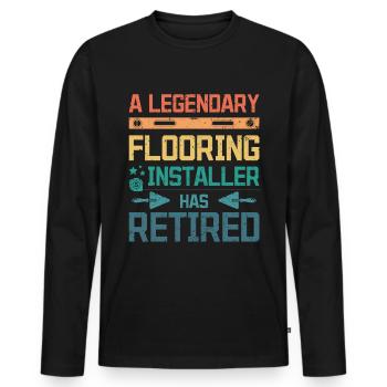 A legendary flooring installer has retired - Men's Premium Organic Long Sleeve Shirt - black - Front - Nico (187cm)