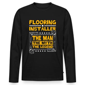 Flooring installer man myth legend - Männer Premium Bio Langarmshirt - Schwarz - Vorne - Nico (187cm)