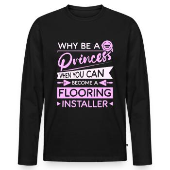 Princess flooring installer - Männer Premium Bio Langarmshirt - Schwarz - Vorne - Nico (187cm)