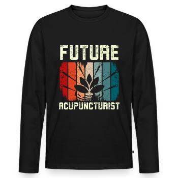 Future acupuncturist - Men's Premium Organic Long Sleeve Shirt - black - Front - Nico (187cm)