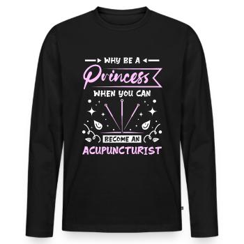 Princess acupuncturist - Men's Premium Organic Long Sleeve Shirt - black - Front - Nico (187cm)