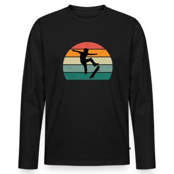 skatboarden skatboarder skatboarderin skatboard - Männer Premium Bio Langarmshirt - Schwarz - Vorne - Nico (187cm)