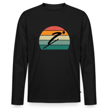 Skispringer Schanze Sprungschanze Skispringen Ski - Männer Premium Bio Langarmshirt - Schwarz - Vorne - Nico (187cm)