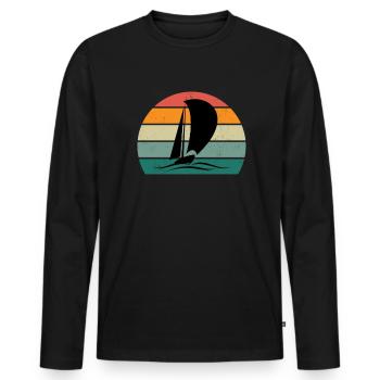sail sailor sailboat sailboat boat boat - Men's Premium Organic Long Sleeve Shirt - black - Front - Nico (187cm)