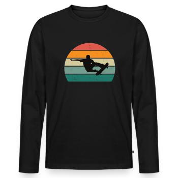 skatboarden skatboarder skatboarderin skatboard - Männer Premium Bio Langarmshirt - Schwarz - Vorne - Nico (187cm)