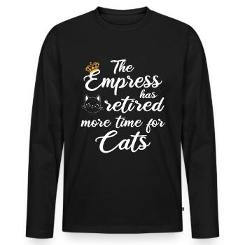 The empress has retired more time for cats - Men's Premium Organic Long Sleeve Shirt - black - Front - Nico (187cm)