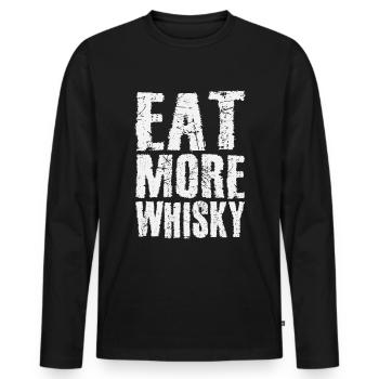 Eat more whisky - Men's Premium Organic Long Sleeve Shirt - black - Front - Nico (187cm)