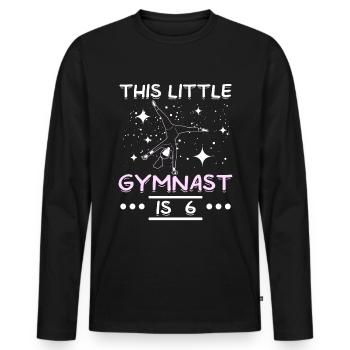 Cette petite gymnaste a 6 ans - T-shirt manches longues Premium bio Homme - noir - Devant - Nico (187cm)