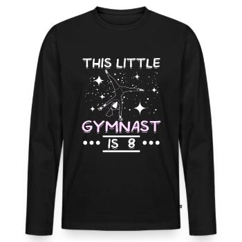 Cette petite gymnaste a 8 ans - T-shirt manches longues Premium bio Homme - noir - Devant - Nico (187cm)