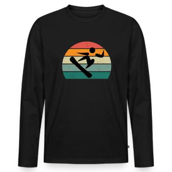 Snowboard Snowboarder Snowboarder Slope Neige - T-shirt manches longues Premium bio Homme - noir - Devant - Nico (187cm)