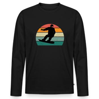 Snowboard Snowboarder Snowboarder Slope Neige - T-shirt manches longues Premium bio Homme - noir - Devant - Nico (187cm)