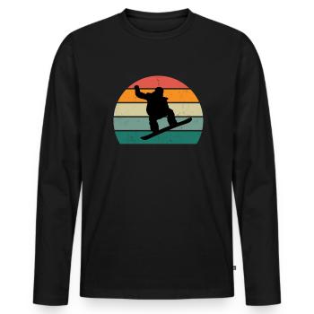 Snowboard Snowboarder Snowboarder Slope Neige - T-shirt manches longues Premium bio Homme - noir - Devant - Nico (187cm)