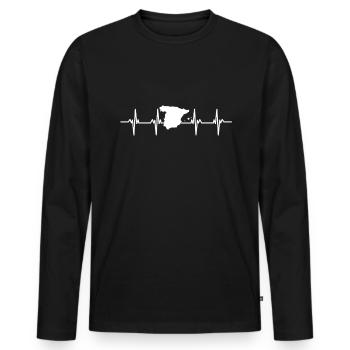 Espagne Espagnol Ibiza Majorque Minorque Madrid - T-shirt manches longues Premium bio Homme - noir - Devant - Nico (187cm)
