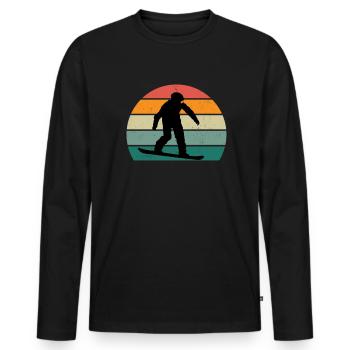Snowboard Snowboarder Snowboarder Slope Neige - T-shirt manches longues Premium bio Homme - noir - Devant - Nico (187cm)