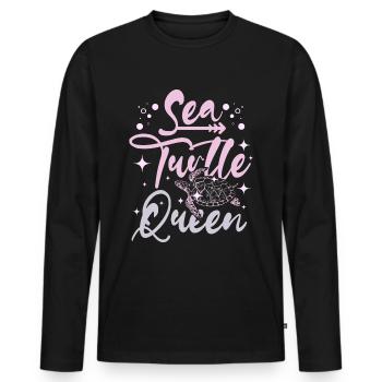 Sea Turtle queen - Men's Premium Organic Long Sleeve Shirt - black - Front - Nico (187cm)