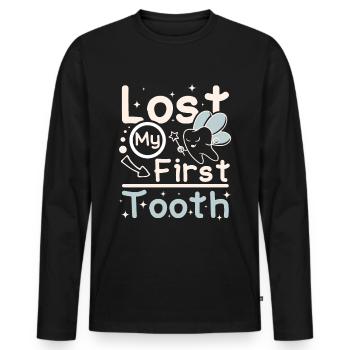 Tooth fairy lost my first tooth - Männer Premium Bio Langarmshirt - Schwarz - Vorne - Nico (187cm)