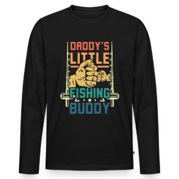 daddy's little fishing buddy - Men's Premium Organic Long Sleeve Shirt - black - Front - Nico (187cm)
