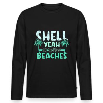 Shell yeah beaches - Men's Premium Organic Long Sleeve Shirt - black - Front - Nico (187cm)