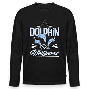 Dolphin whisperer - Männer Premium Bio Langarmshirt - Schwarz - Vorne - Nico (187cm)