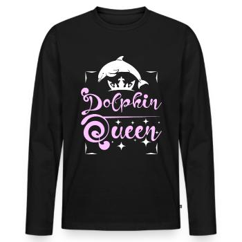 Dolphin queen - Men's Premium Organic Long Sleeve Shirt - black - Front - Nico (187cm)