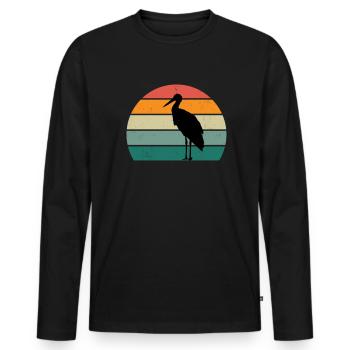 Cigogne Cigogne Bébé Enfants Enfant Bec Cigogne - T-shirt manches longues Premium bio Homme - noir - Devant - Nico (187cm)