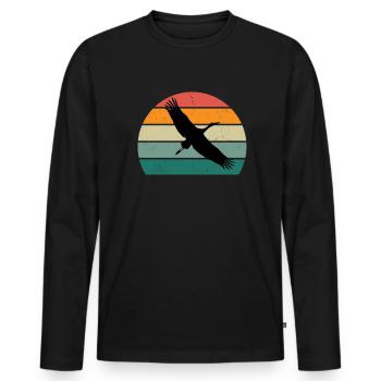 Störche Störchin Baby Kinder Kind Schnabel Storch - Männer Premium Bio Langarmshirt - Schwarz - Vorne - Nico (187cm)