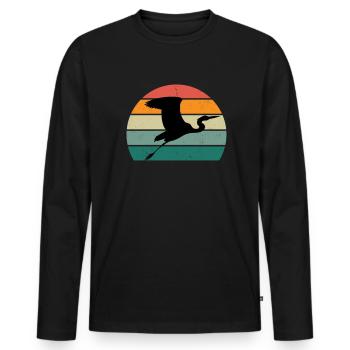 Cigogne Cigogne Bébé Enfants Enfant Bec Cigogne - T-shirt manches longues Premium bio Homme - noir - Devant - Nico (187cm)