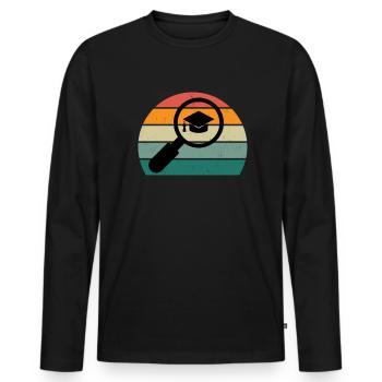 studieren student studium abschluss bachelor uni - Männer Premium Bio Langarmshirt - Schwarz - Vorne - Nico (187cm)