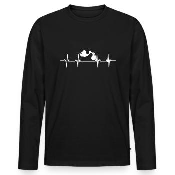 Störche Störchin Baby Kinder Kind Schnabel Storch - Männer Premium Bio Langarmshirt - Schwarz - Vorne - Nico (187cm)