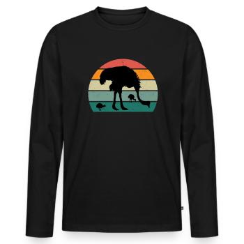 strauße laufvögel laufvogel vogel strauß afrika - Männer Premium Bio Langarmshirt - Schwarz - Vorne - Nico (187cm)